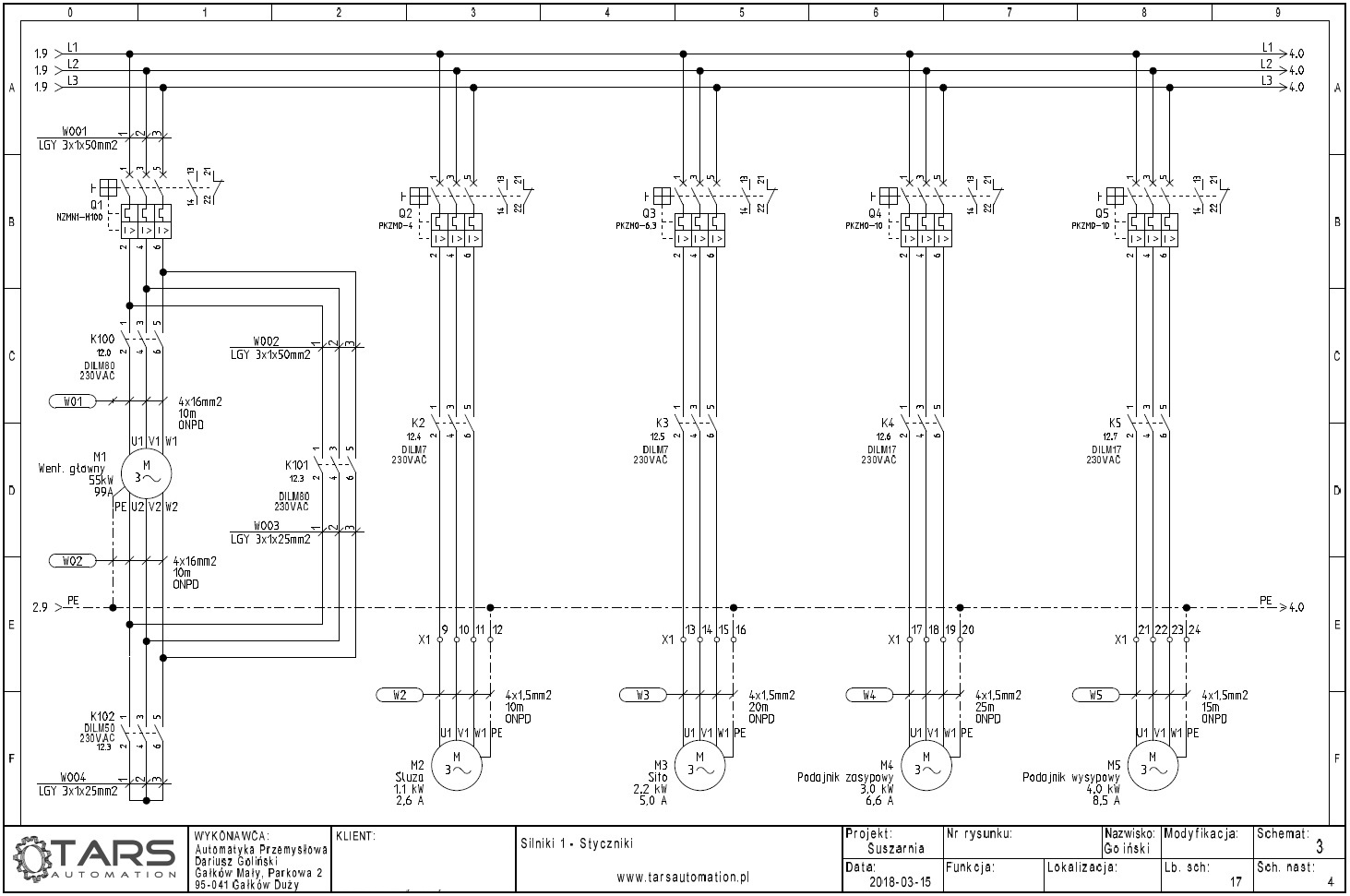 Tars schematy elektryczne projektowanie 1 6 | TARS Automation ...